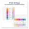 Avery Ready Index 11 in. x 9.25 in. 8-Tab 1 to 8 Extra Wide Tabs Customizable TOC Dividers - Multicolor Tabs/White (1-Set)